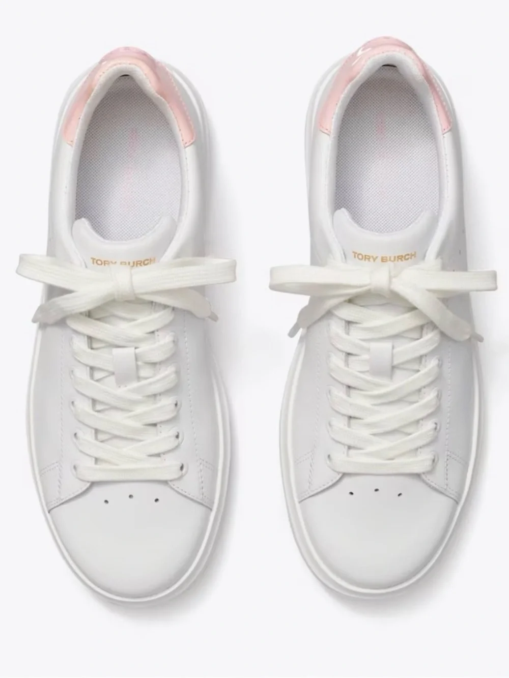 Tory Burch Howell Court sneakers in the titanium white and petunia pink SZ 9
